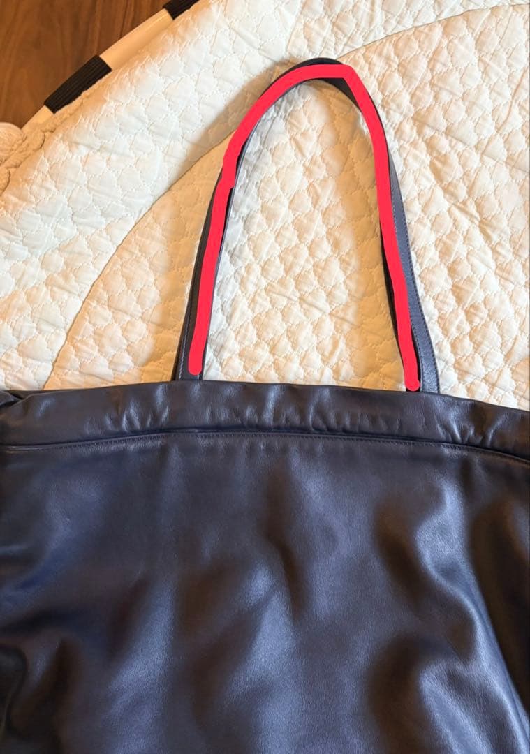 【極美品】サンローラン　ネイビー　レザートートバッグ　SAINT LAURENT