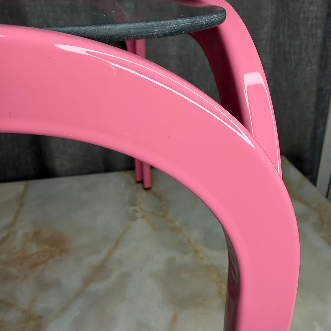 ガラステーブル ファンシーピンク 昭和 80s レトロ