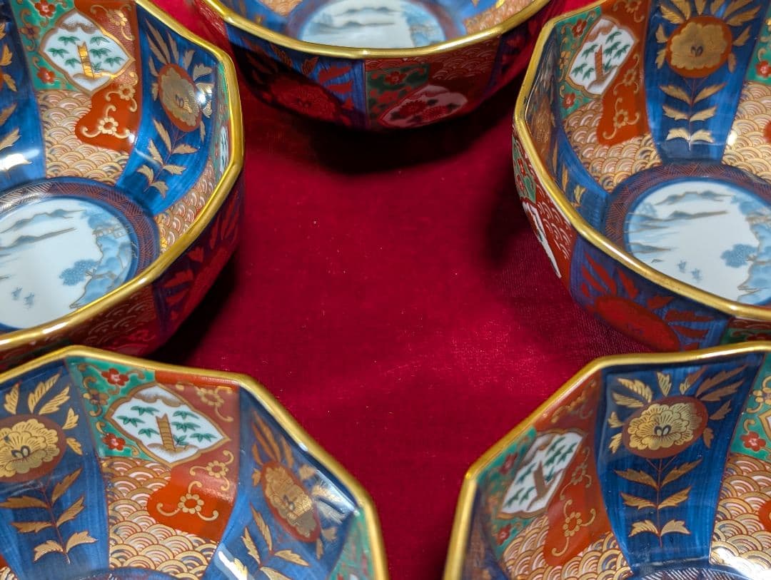 青藍窯　古伊万里　小鉢5客