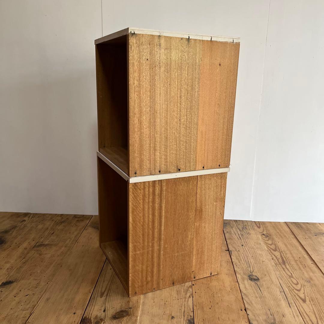 2個セット 木製 スタッキング ボックス 棚 z764