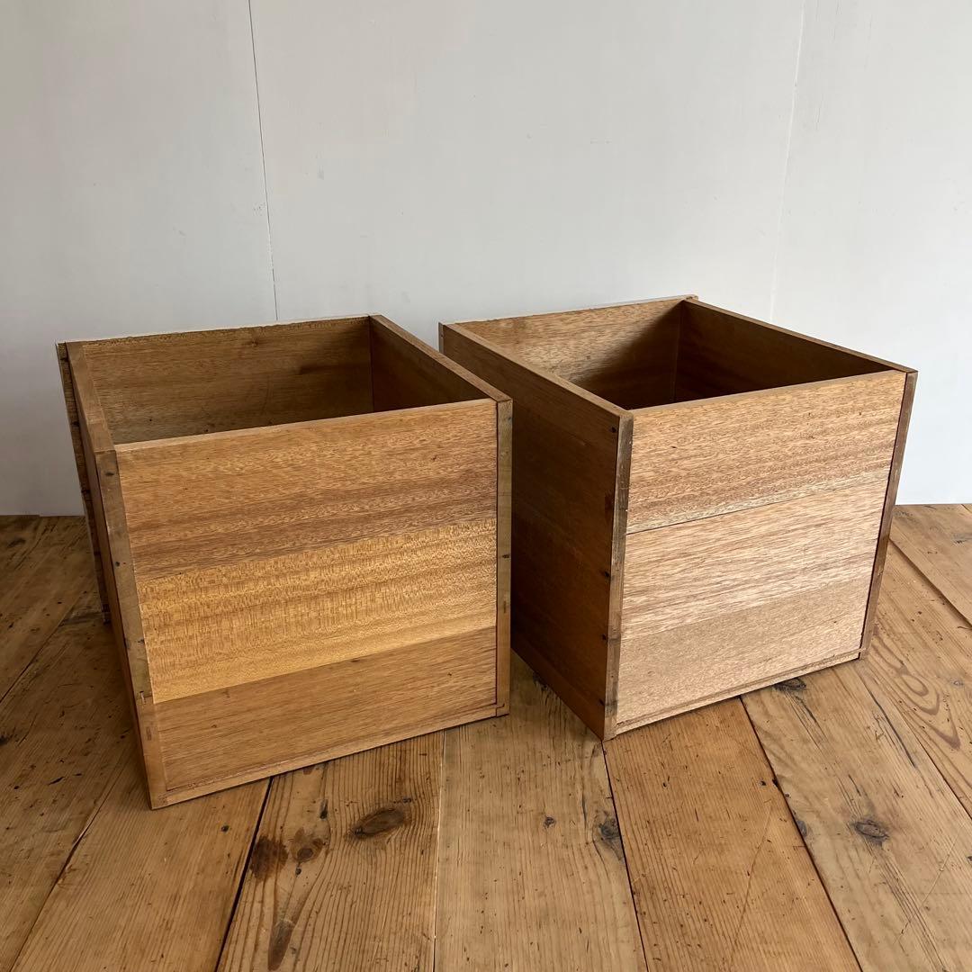 2個セット 木製 スタッキング ボックス 棚 z764
