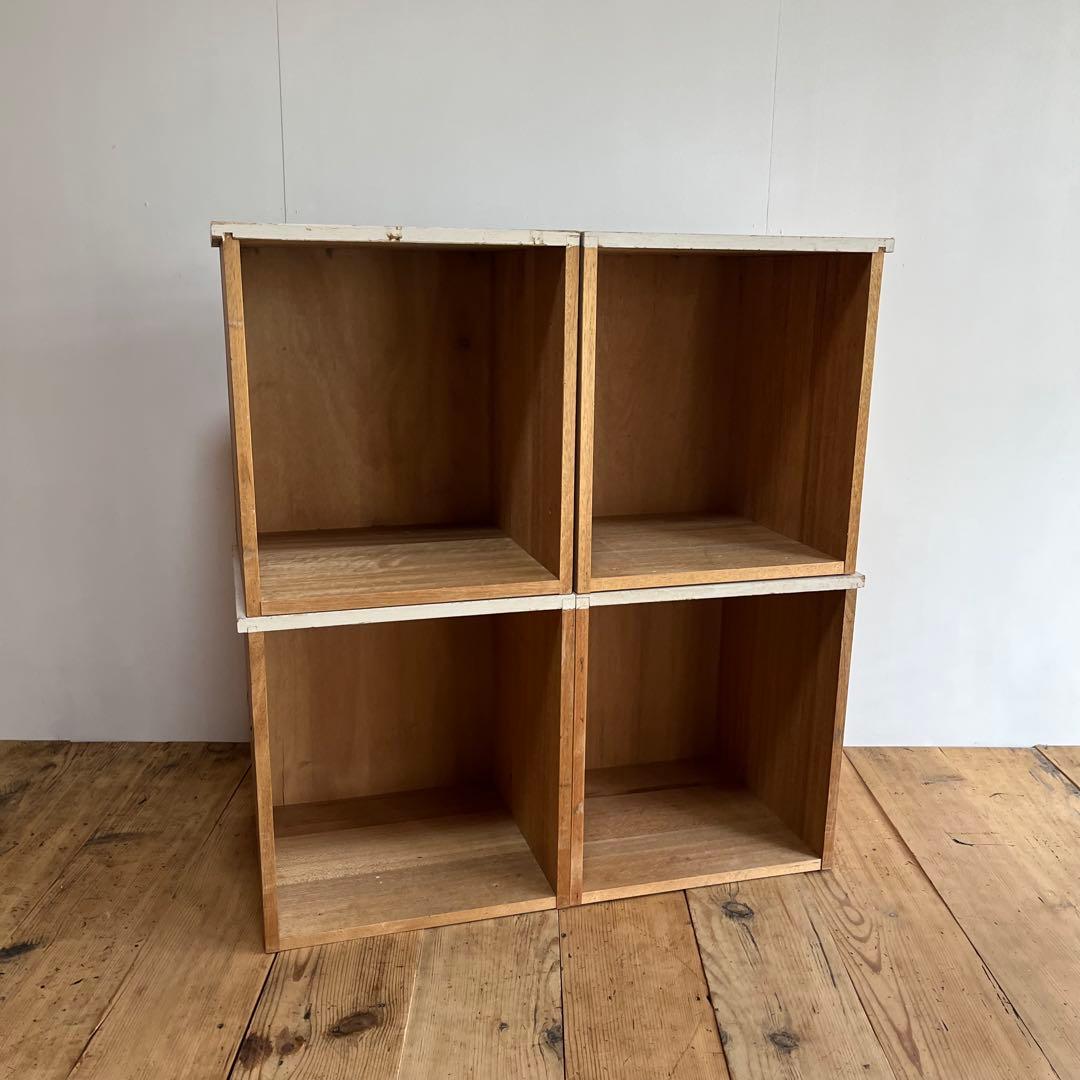 2個セット 木製 スタッキング ボックス 棚 z764