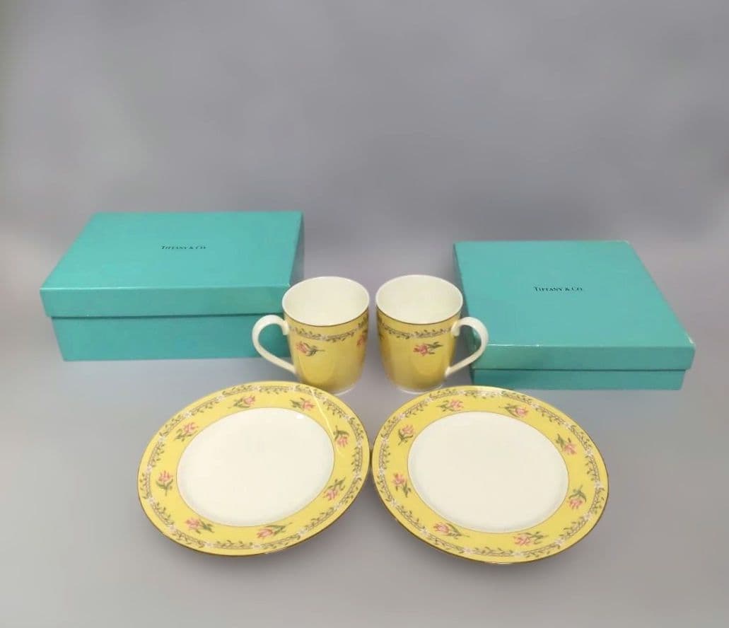 TIFFANY & Co. ティファニー ピンクチューリップ 皿マグカップセット