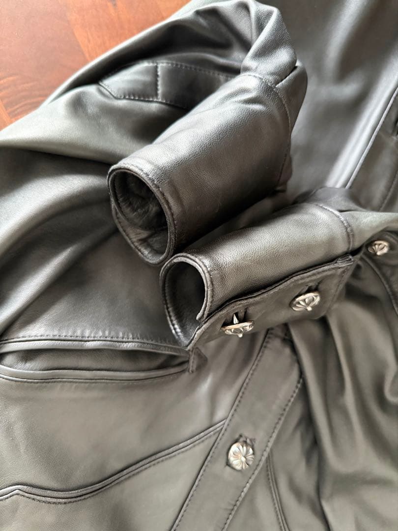 CHROME HEARTS クロムハーツ　ウェスタンレザーシャツ　ブラック