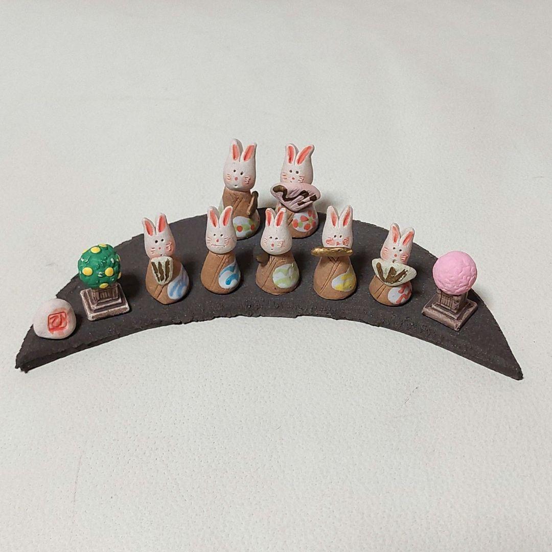 ◆濱田ひろこさん作 うさぎ 雛人形 陶器 創作陶房ひろこ