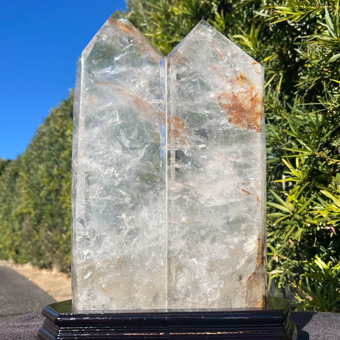 ☆激凄極上の迫力と透明度☆ヒマラヤ水晶 ツインポイント 原石 天然石 水晶 置物