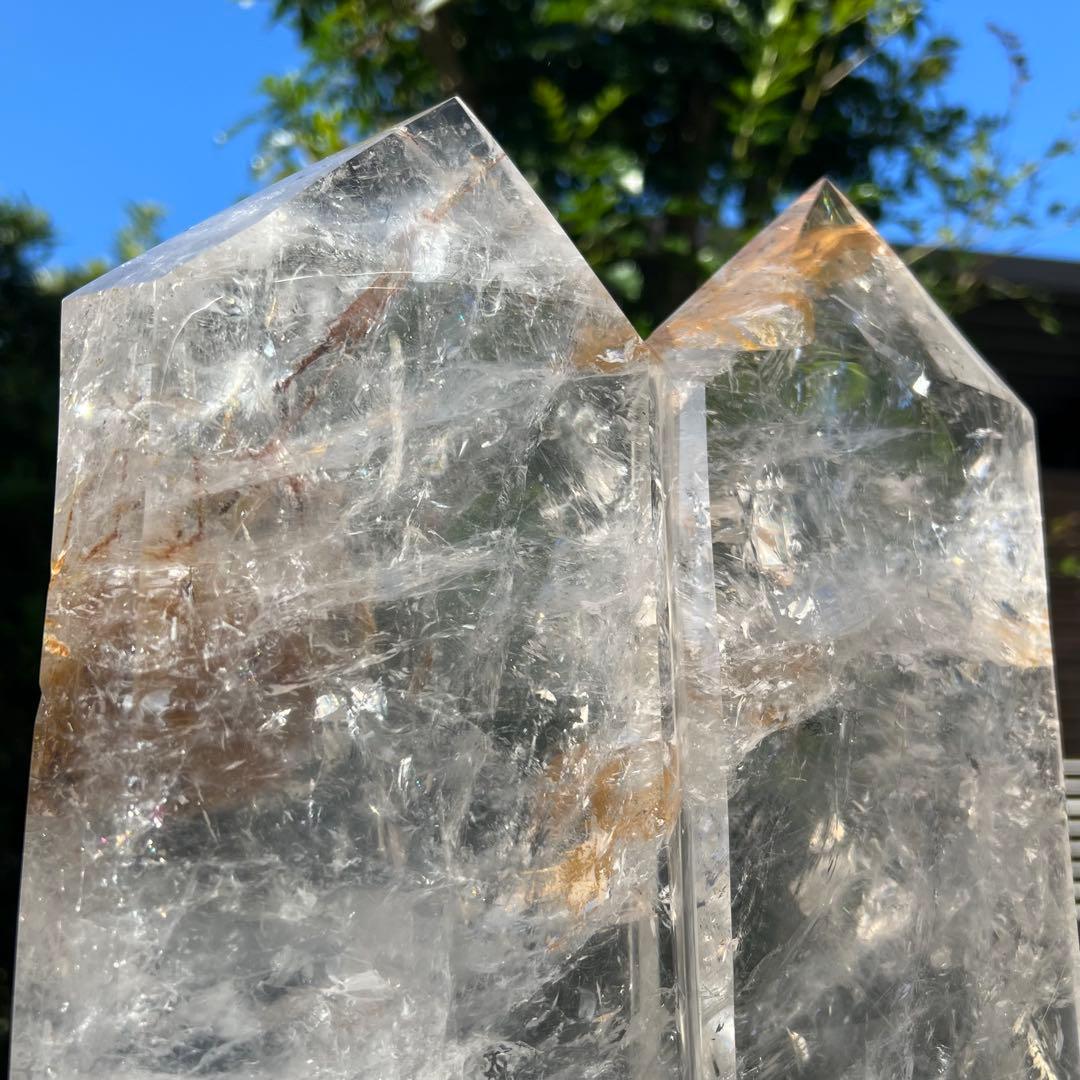 ☆激凄極上の迫力と透明度☆ヒマラヤ水晶 ツインポイント 原石 天然石 水晶 置物