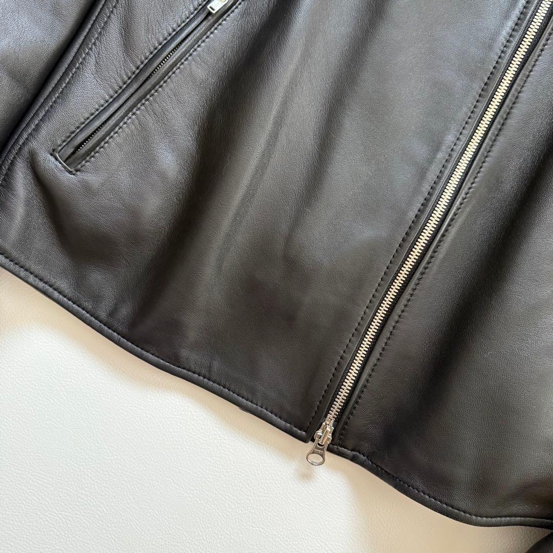 美品✨50サイズ✨23区　レザージャケット　シープレザー　ダブル　大きいサイズ
