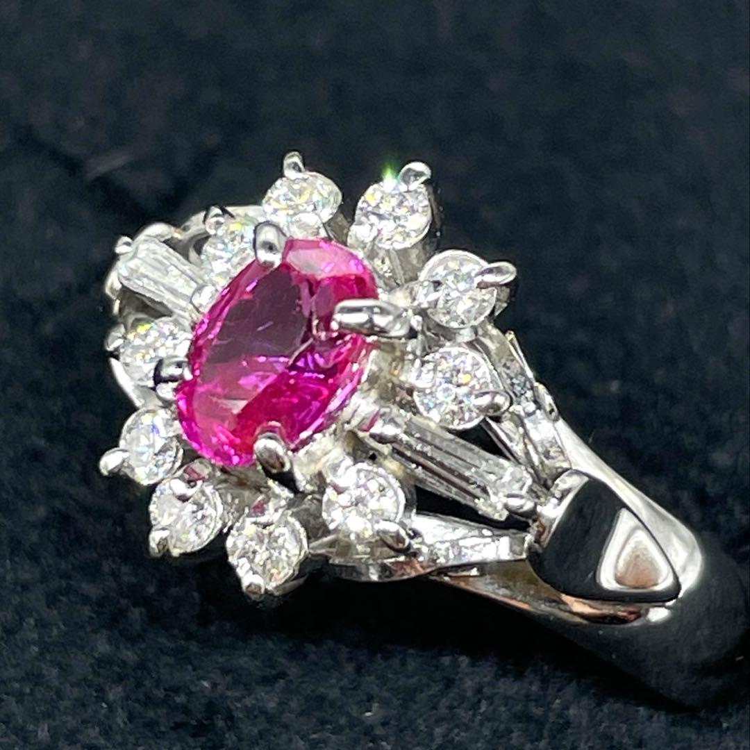 pt900 ルビー　ダイヤモンド　リング