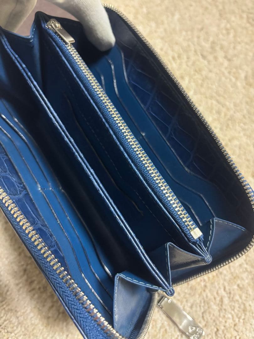 き*こ様 【微使用美品】ペッレモルビダ　クロコダイル　ラウンドファスナー長財布