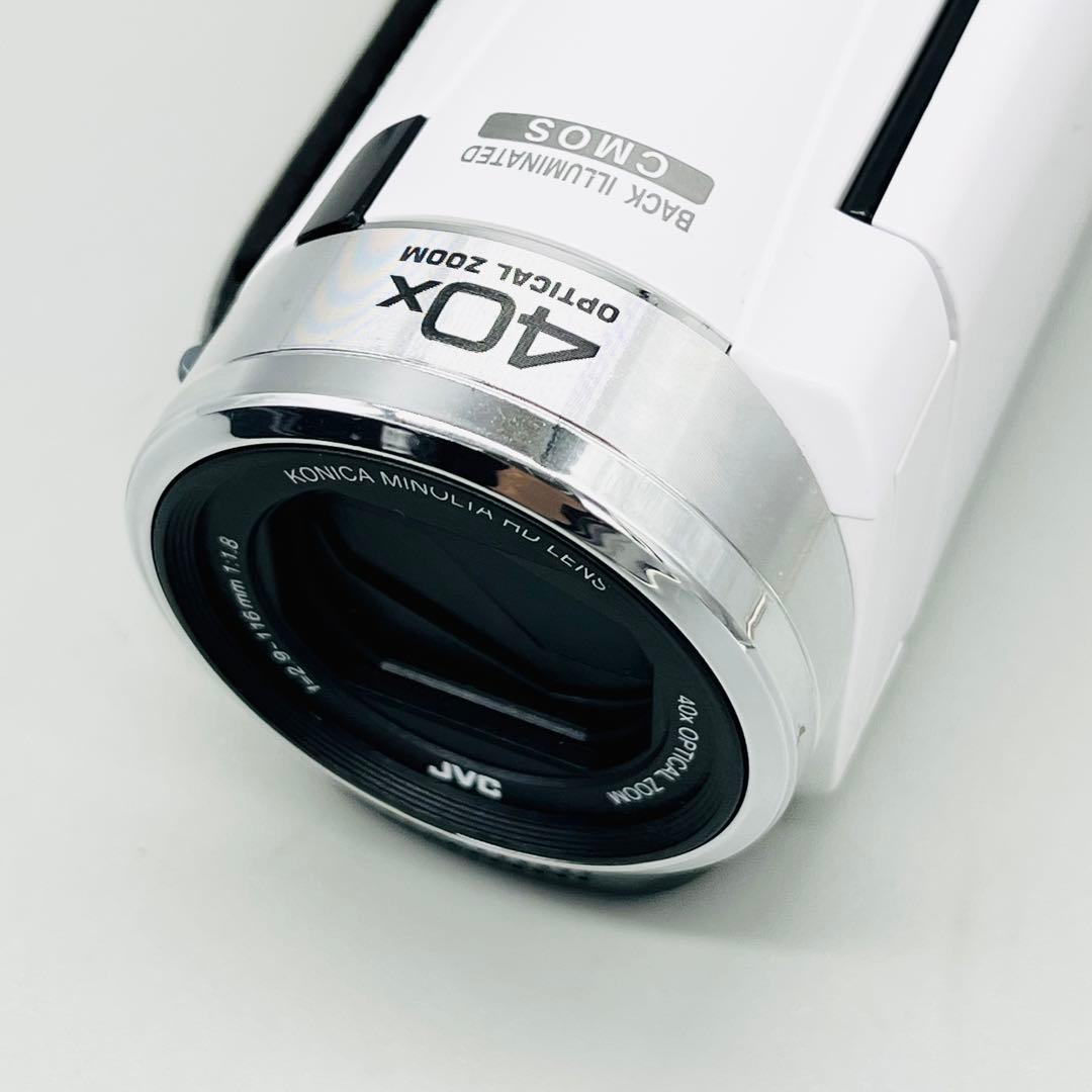 【バッグ付】美品 JVC Everio GZ-HM33 ホワイト ビデオカメラ