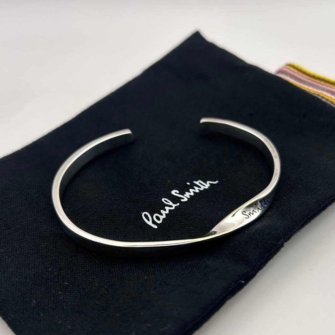 【人気】ポールスミス バングル ツイスト ロゴ マルチカラー シルバー
