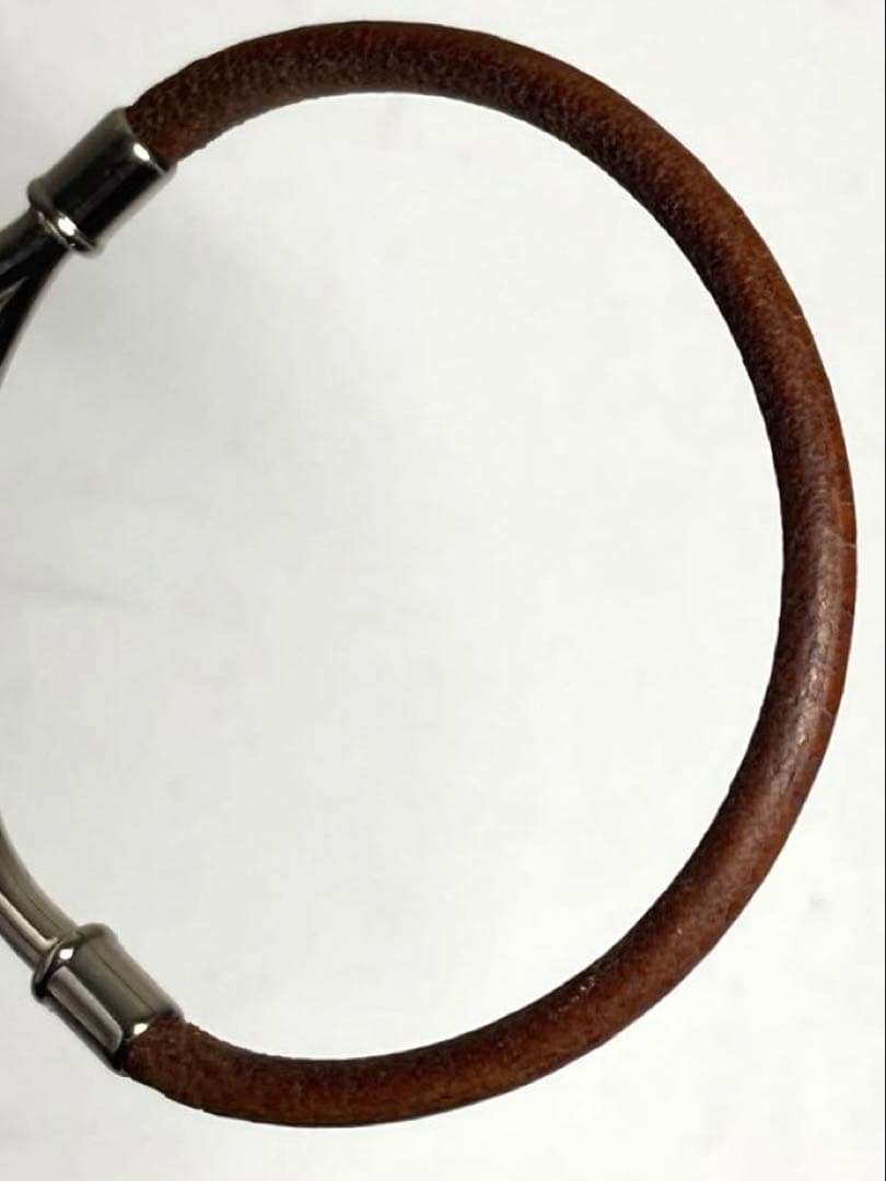 良品　HERMES エルメス　ジャンボ　シルバー金具　レザー　ブレスレット