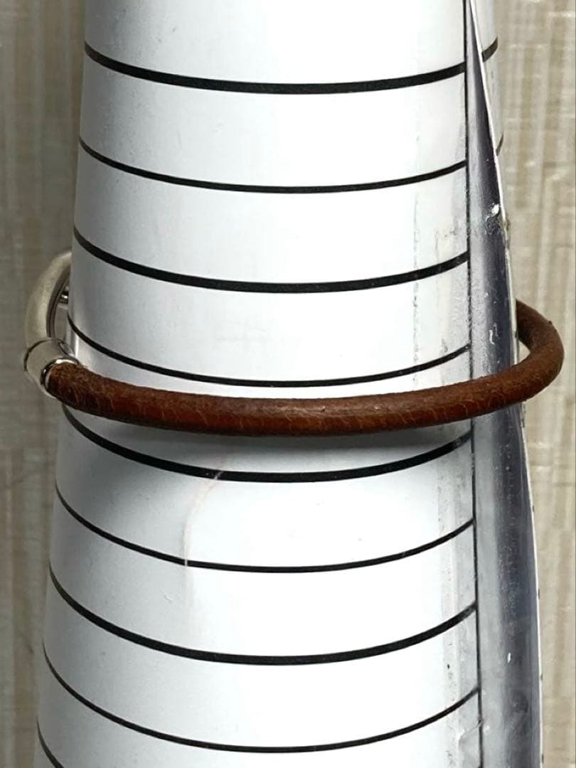 良品　HERMES エルメス　ジャンボ　シルバー金具　レザー　ブレスレット