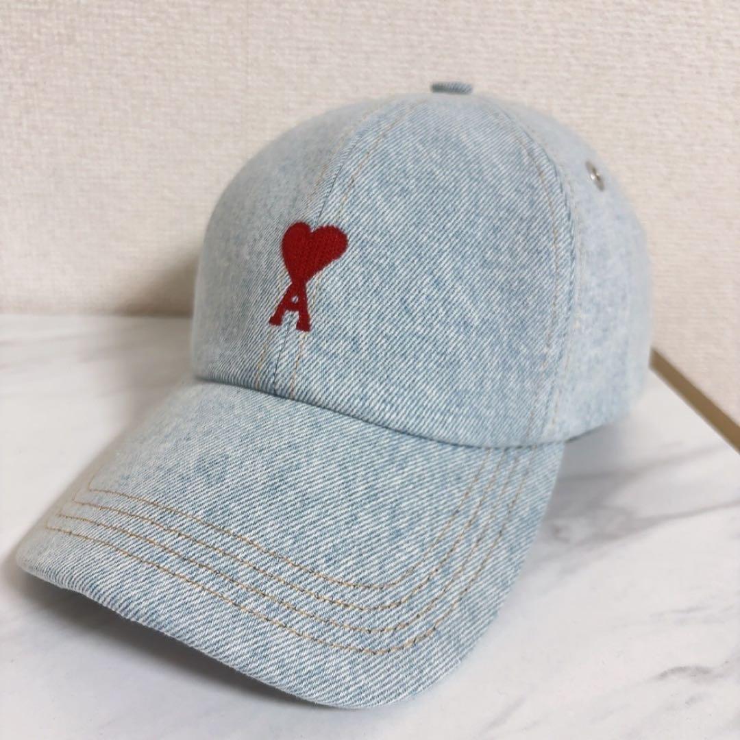 amiparis アミパリス ライトグレー デニム キャップ