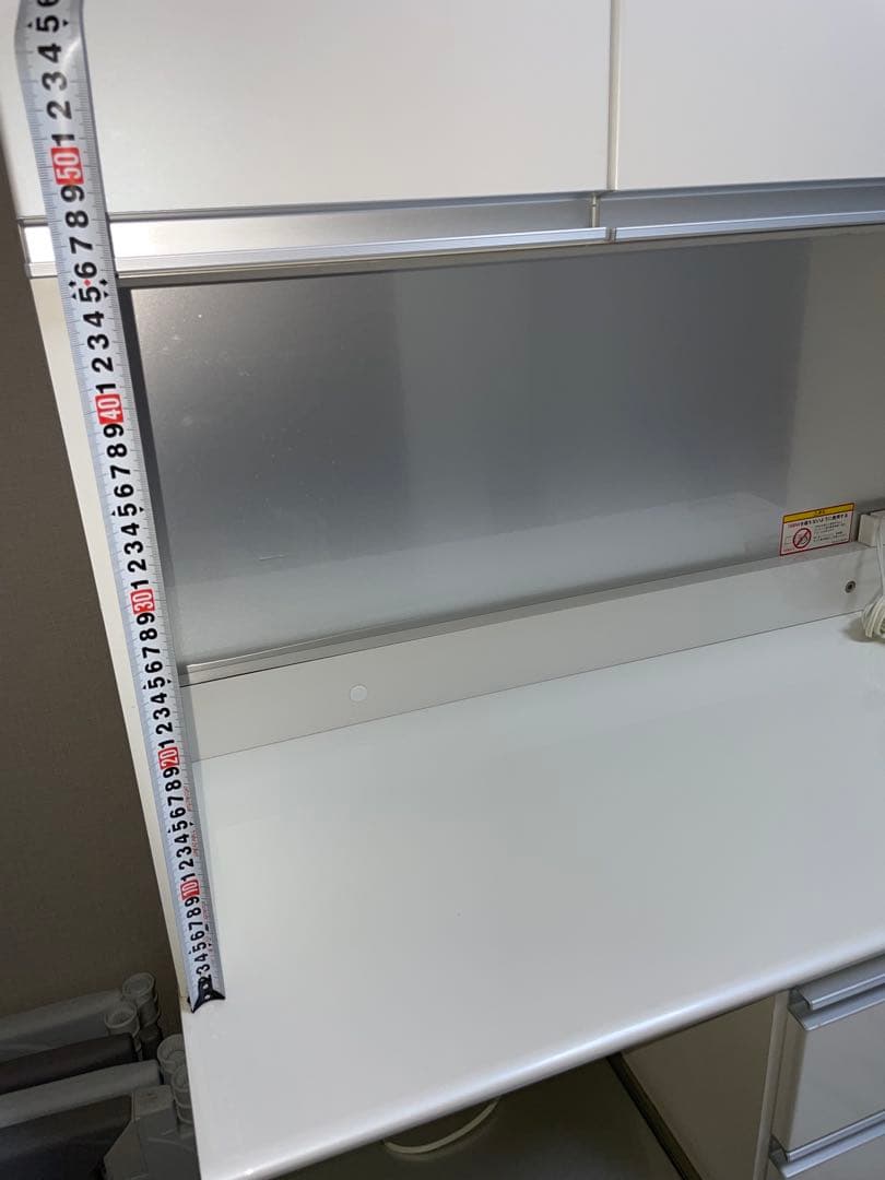 【超美品・取説あり】パモウナ ホワイト食器棚・キッチンカウンター 幅100cm