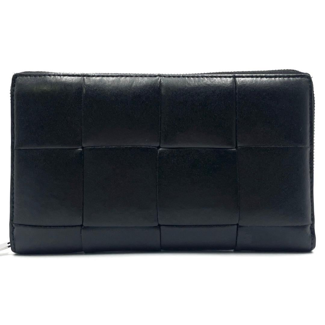 極美品● ボッテガヴェネタ カセット 長財布 ラウンドファスナー ブラック