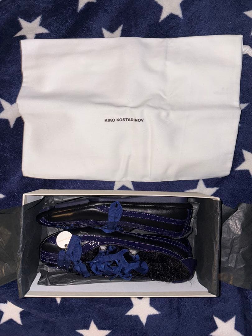 KIKO KOSTADINOV ネイビー リボンシューズ