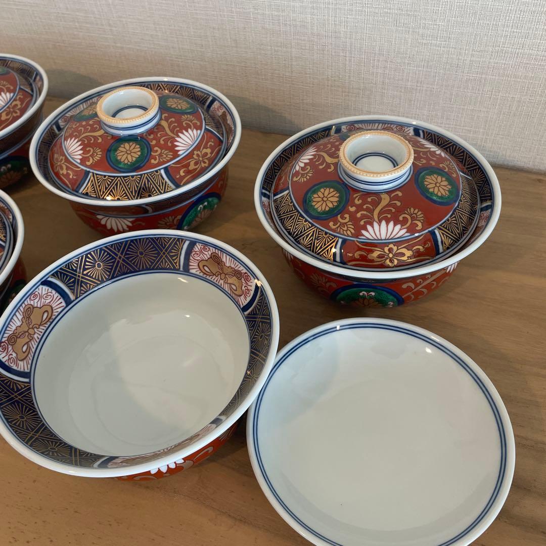 希少　有田焼　藤太郎窯　5客　蓋付き丼ぶり　どんぶり