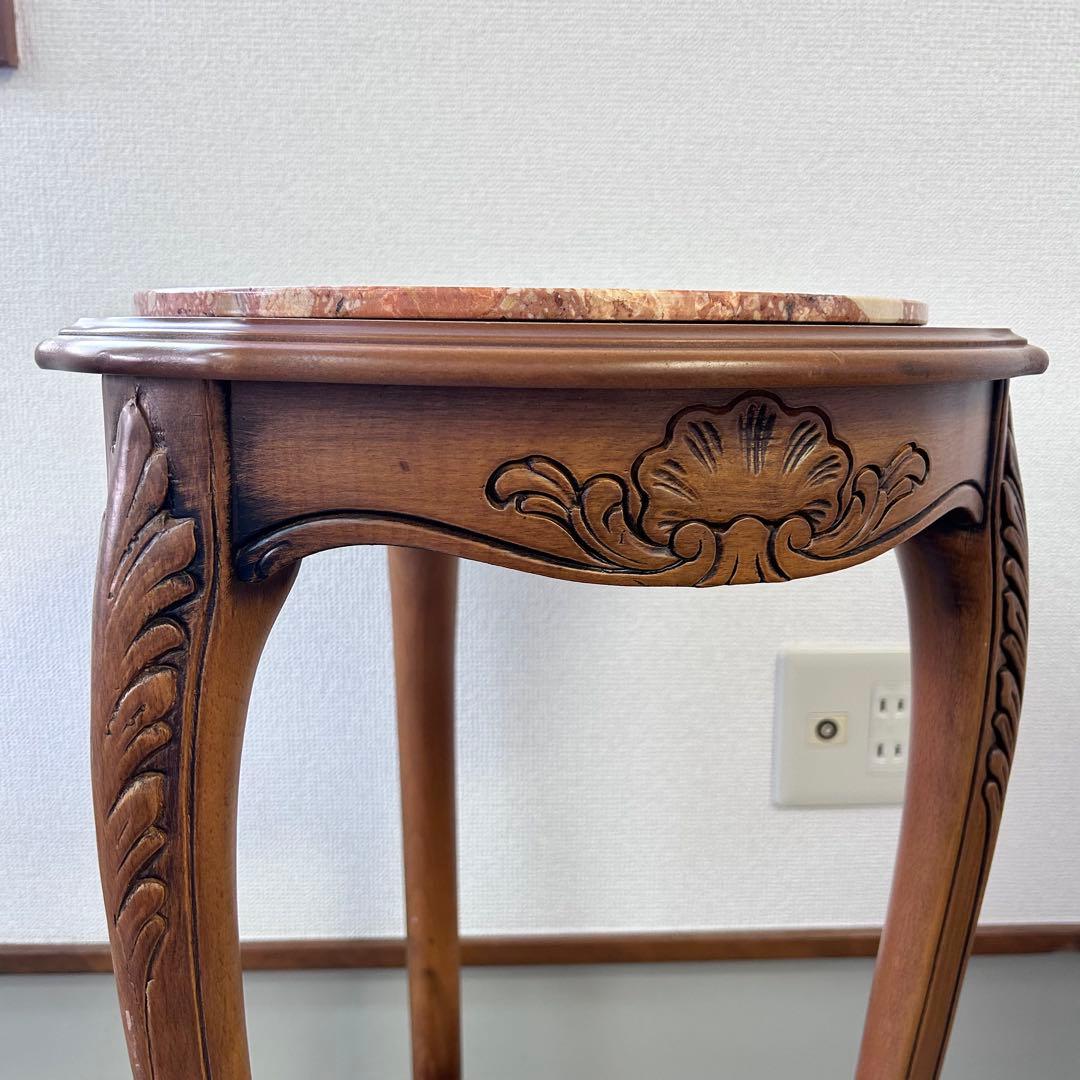 大理石 花台 アンティーク サイドテーブル 猫脚 家具