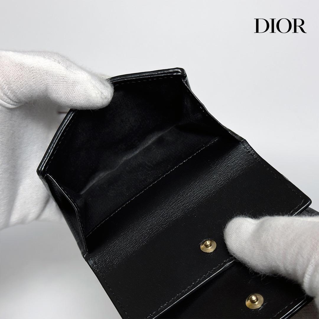 正規品　Dior レディディオール　カナージュ　ロータスウォレット　三つ折り財布