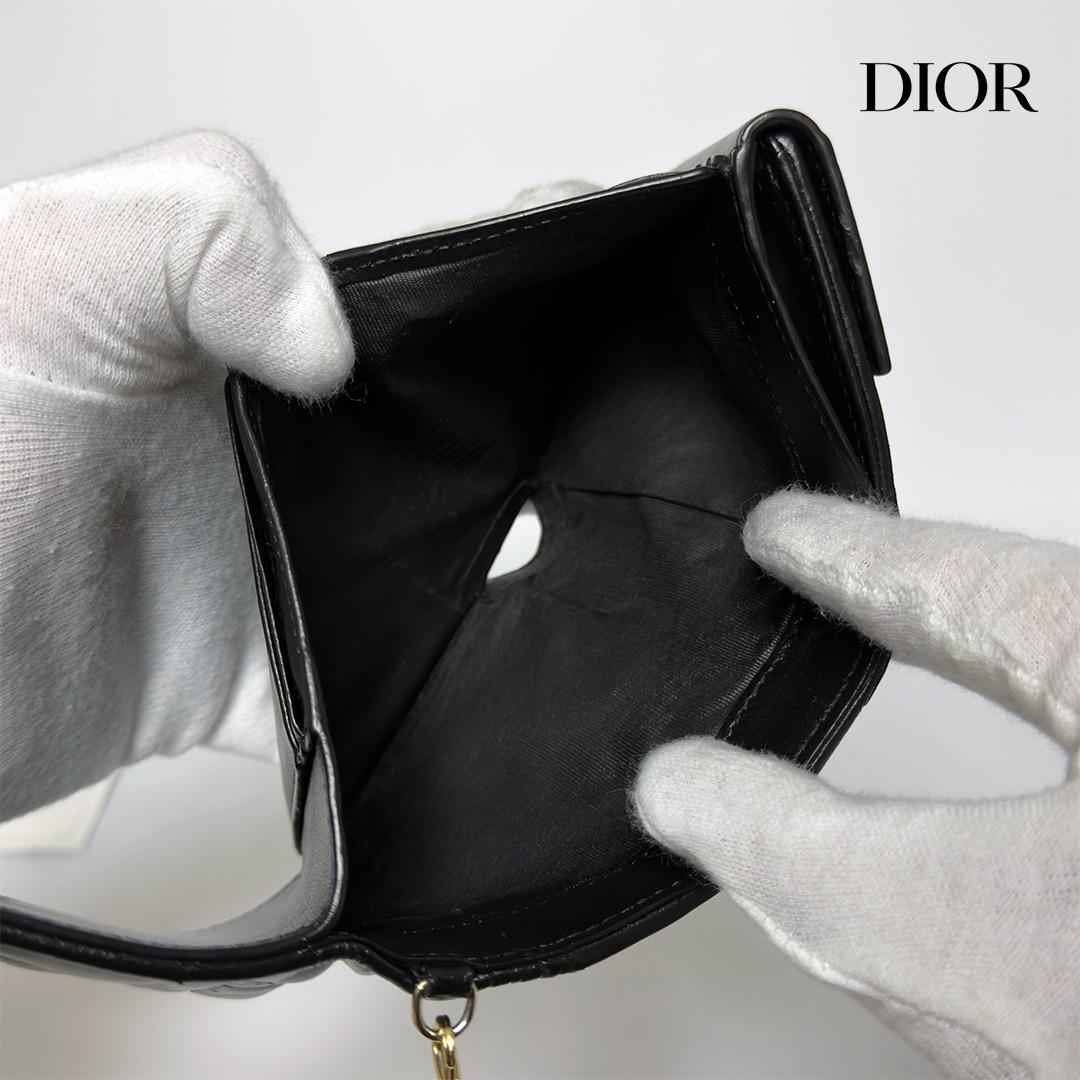 正規品　Dior レディディオール　カナージュ　ロータスウォレット　三つ折り財布