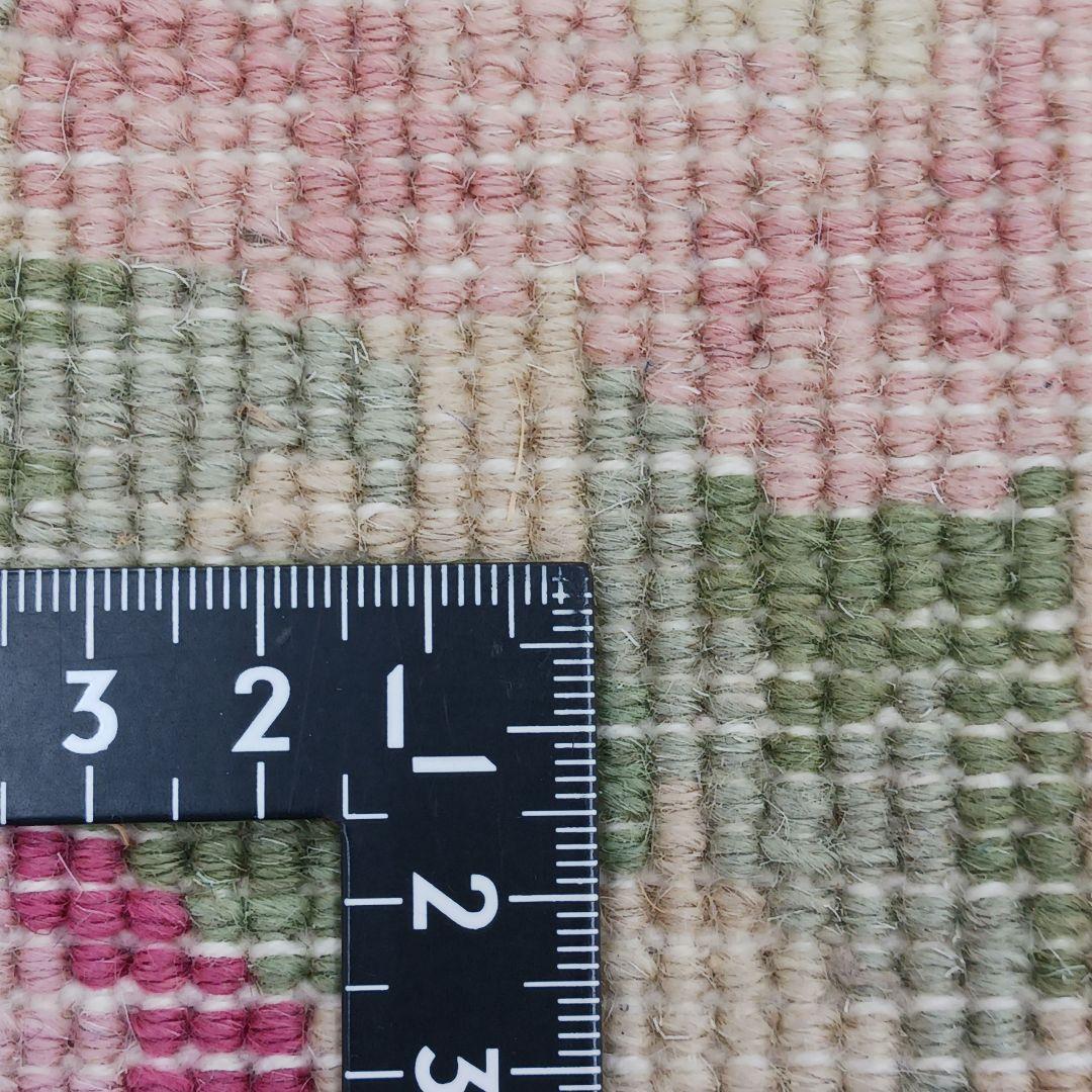 Y3317 中国高級絨毯 天津緞通 ウール100% 手織り 93×61㎝