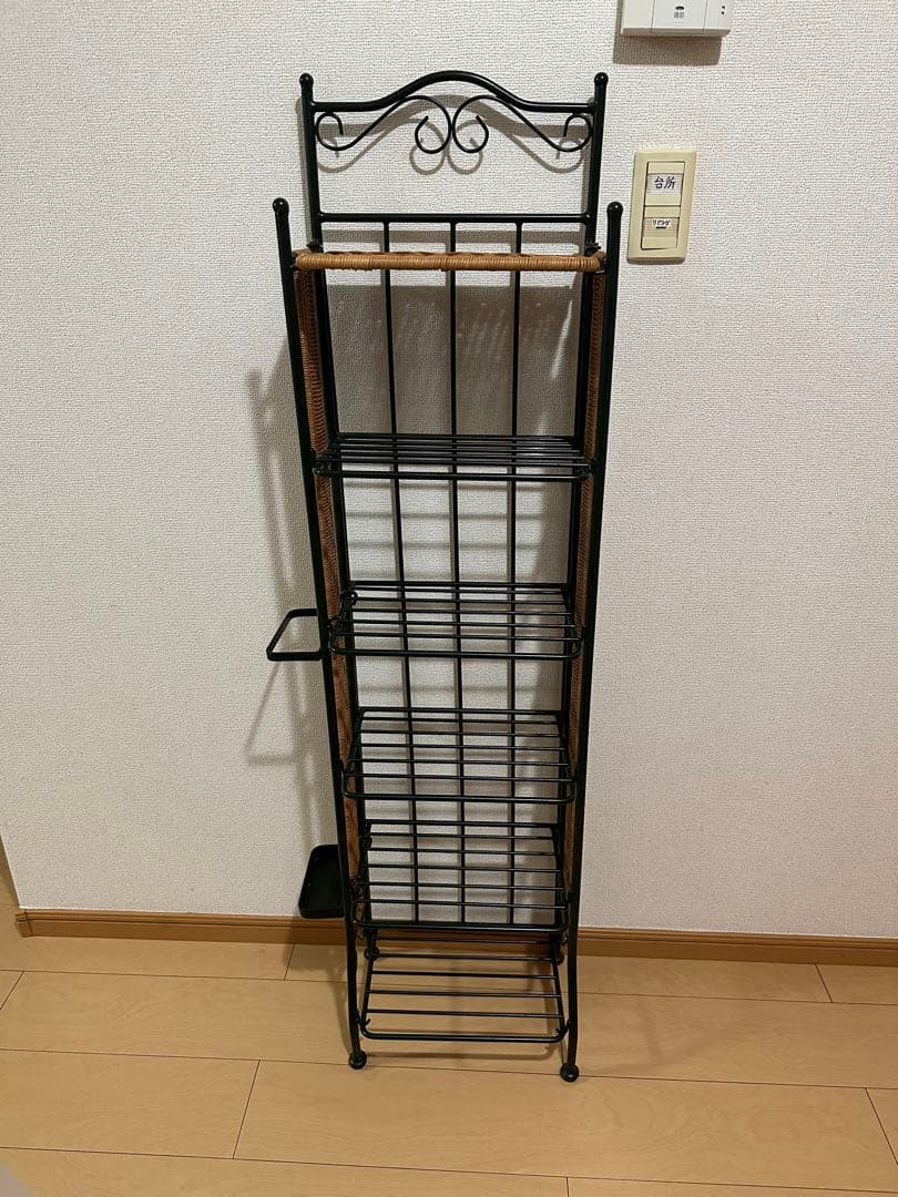 【お値下げ】高級収納ラック 本棚　下駄箱　濃いグリーン　6段