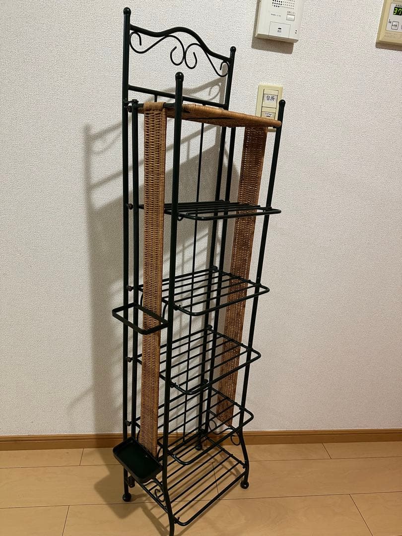 【お値下げ】高級収納ラック 本棚　下駄箱　濃いグリーン　6段