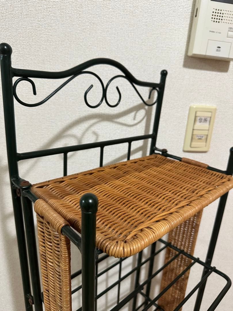 【お値下げ】高級収納ラック 本棚　下駄箱　濃いグリーン　6段