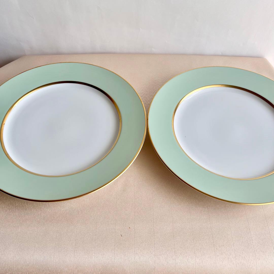 『1/31迄期間限定値引き』★シャビーシックなミントグリーンのディナー皿