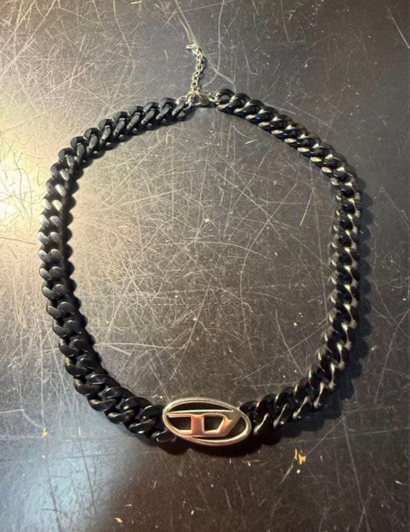 【限定価格！】　diesel ネックレス　メンズ　アクセサリー　ブラック　ロゴ