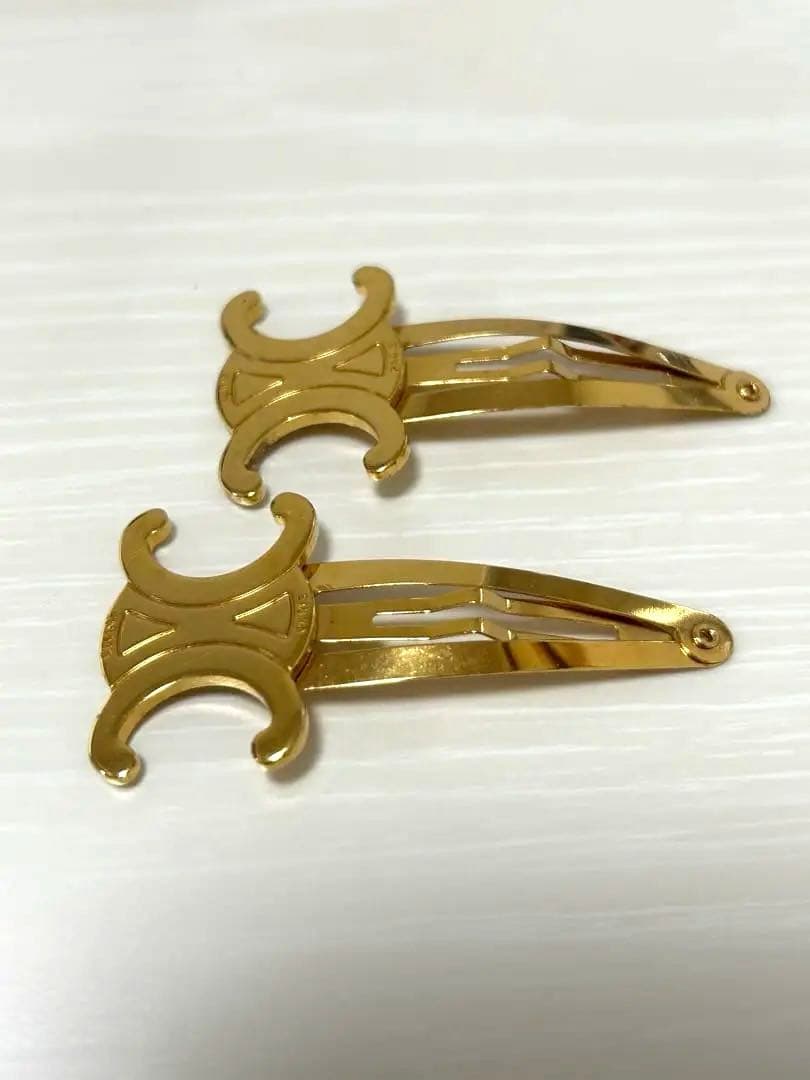 CELINE セリーヌ トリオンフ スナップ クリップ ゴールド 2個セット