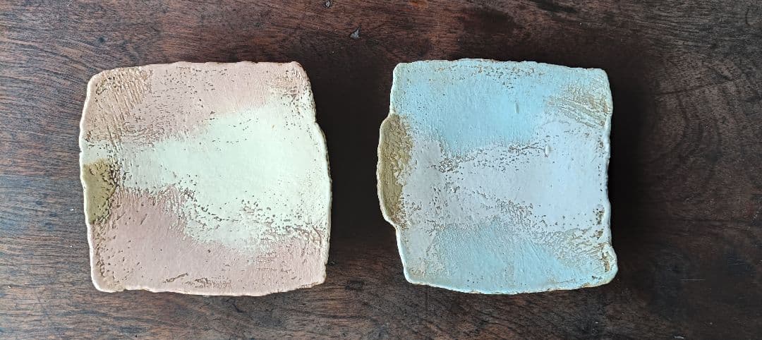 [ひろぽん] 東恩納美架さんの平皿　沖縄　やちむん