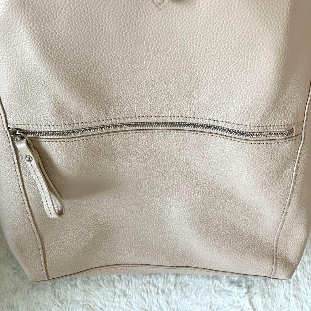 ロンシャン オールレザー リュック バックパック ピンクベージュ