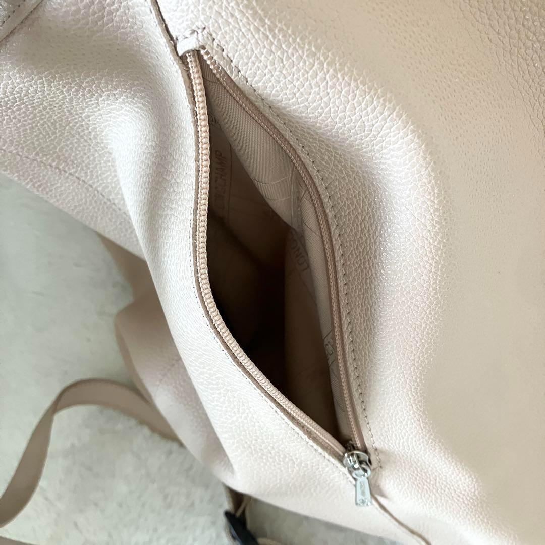 ロンシャン オールレザー リュック バックパック ピンクベージュ