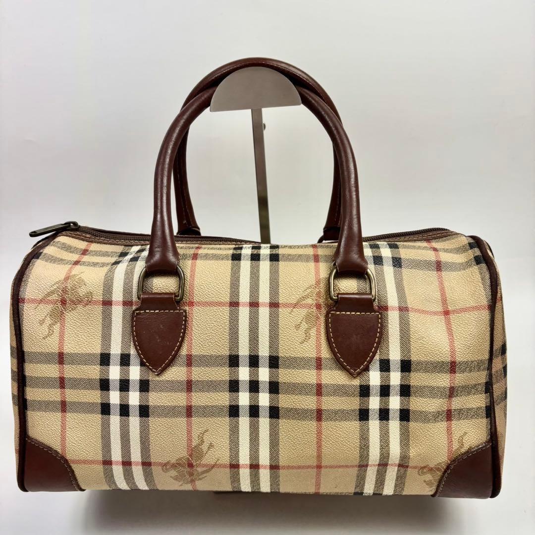 英国製 バーバリーノバチェック ミニボストンバッグ ハンドバッグ