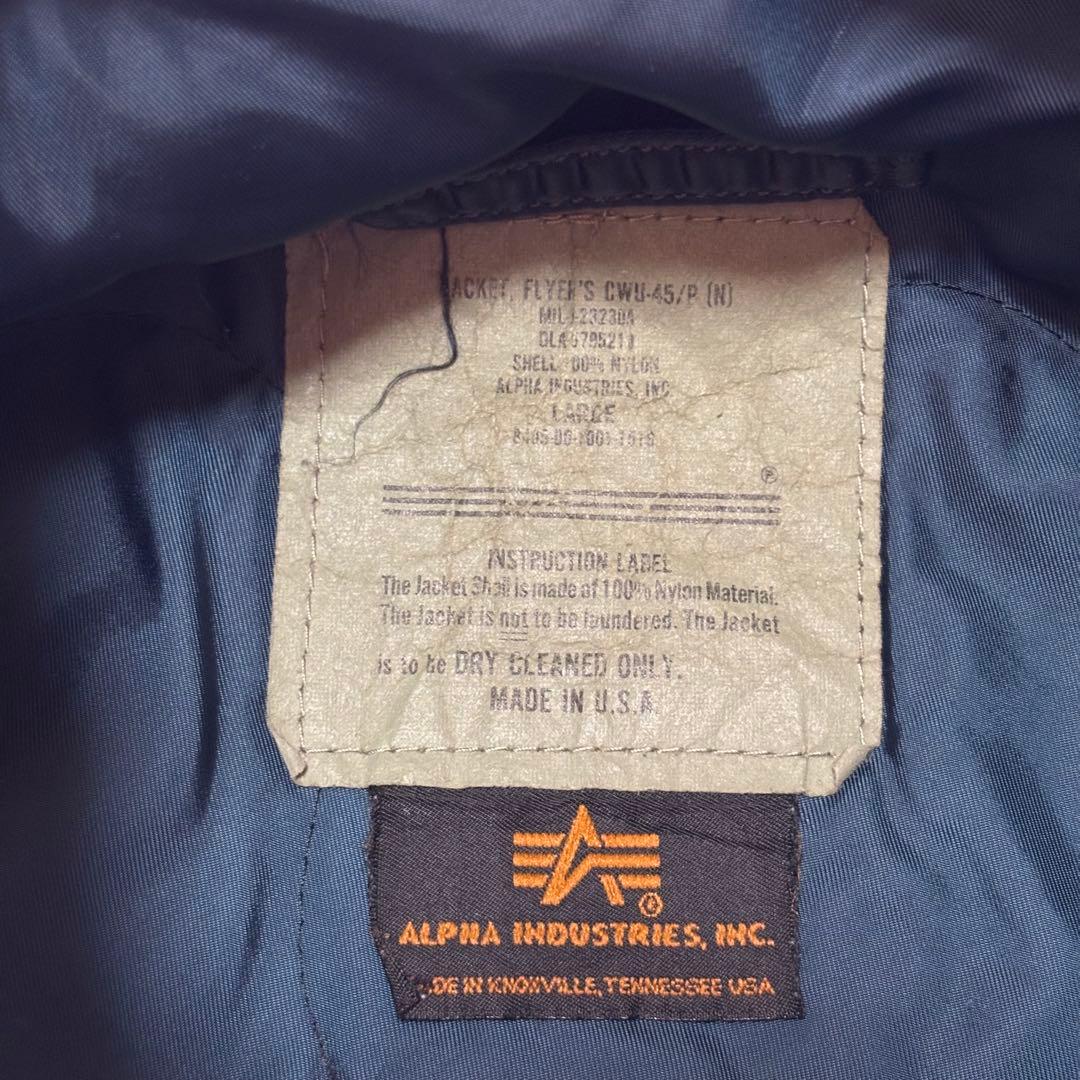【USA製】90s アルファ CWU-45P フライトジャケット 短丈 L