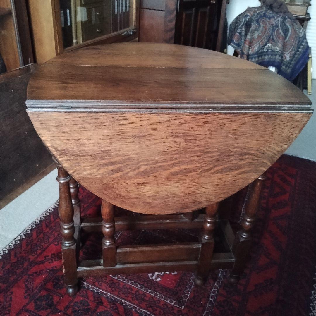 アンティーク　ゲートレッグテーブル　バタフライテーブル　イギリス　英国　小振り
