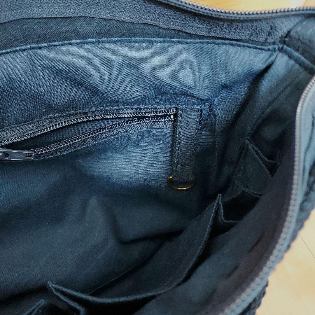 剣道着と編み紐のサコッシュバッグ