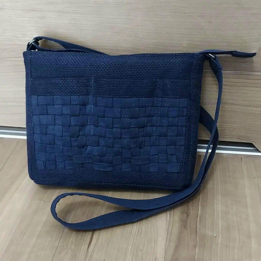 剣道着と編み紐のサコッシュバッグ