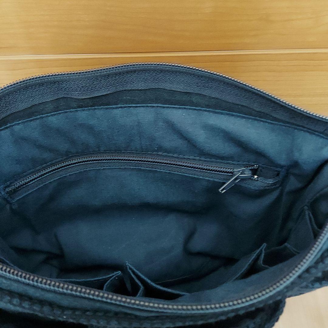 剣道着と編み紐のサコッシュバッグ