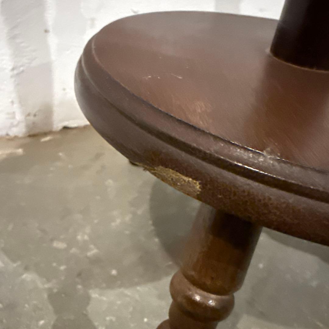 ヴィンテージ　木製サイドテーブル　　ラウンド　花台　2