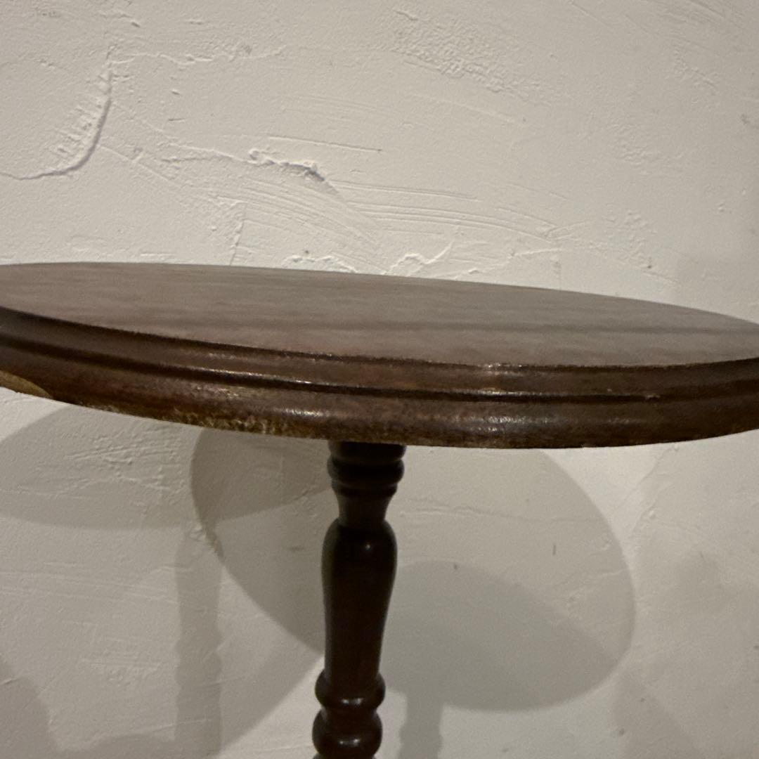 ヴィンテージ　木製サイドテーブル　　ラウンド　花台　2