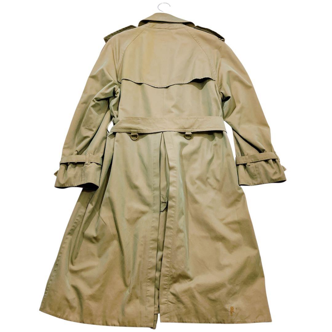 【逸品】バーバリーズ　トレンチコート　玉虫色　ヴィンテージ　ノバチェック　L相当