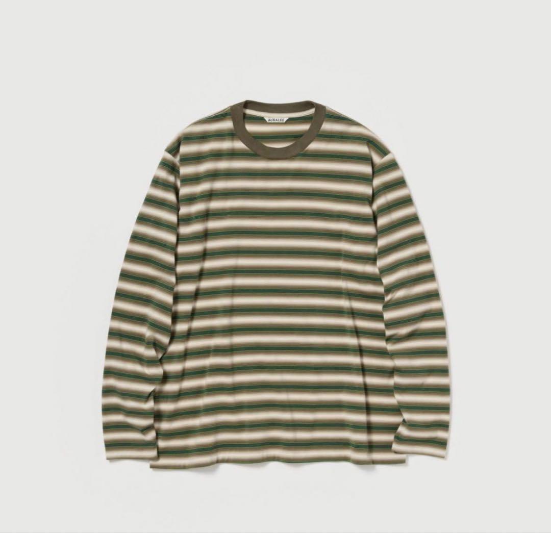 トップス auralee GRADIENT STRIPE JERSEY L/S TEE 5