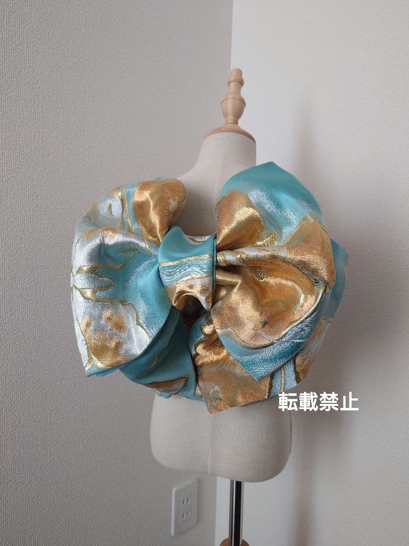 七五三　ハーフ成人式　ジュニア帯　大人用正絹袋帯からの作り帯　1点物　蝶柄