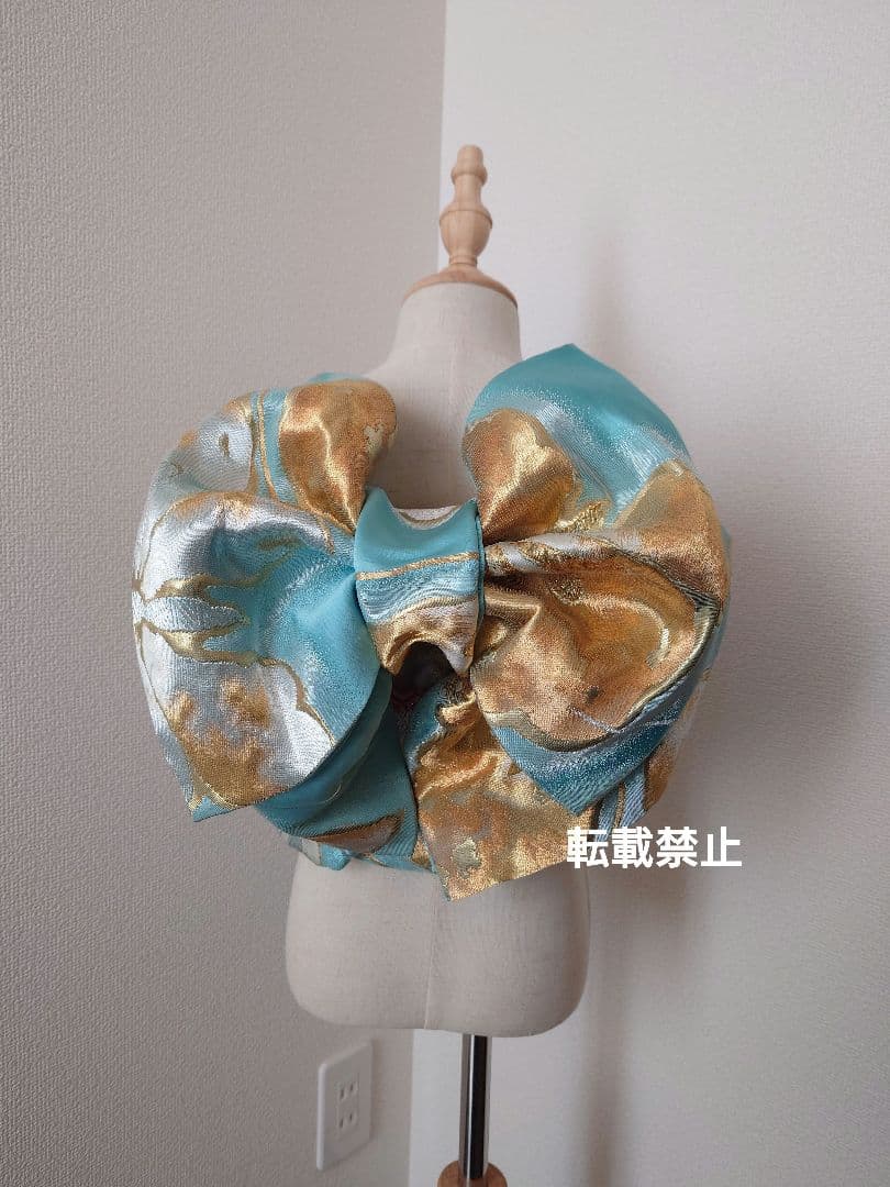 七五三　ハーフ成人式　ジュニア帯　大人用正絹袋帯からの作り帯　1点物　蝶柄