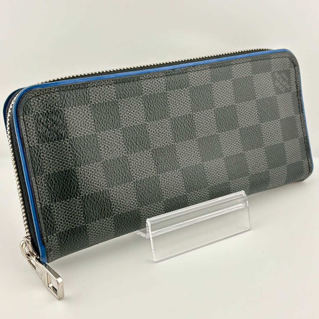 【美品✨】ルイヴィトン ジッピー ヴェルティカル ダミエグラフィット 青 ブルー
