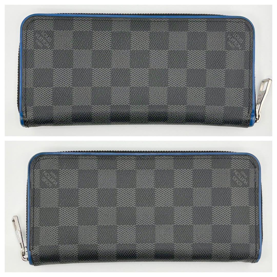 【美品✨】ルイヴィトン ジッピー ヴェルティカル ダミエグラフィット 青 ブルー